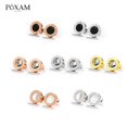 thumbnail image 2 of Pendientes de declaración sencillos coreanos, pendientes de tuerca de acero inoxidable para mujer, pendientes pequeños de cristal con números romanos Vintage, joyería 2019 Tan Jianjun unisex, 2 of 2