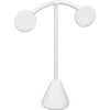 White Leather Earring Display Stand Jewelry Case 4.5"