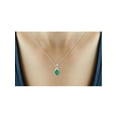 thumbnail image 3 of JewelersClub Silver Necklaces for Women –Silver Necklace for Women .925 Sterling Silver – Emerald Necklace Centerpiece, White Diamond Accents – Hypoallergenic Pendant, 3 of 4