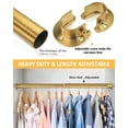 thumbnail image 3 of FIRJOY Closet Rods for Hanging Clothes - Heavy Duty, Length Adjustable (Gold, 18.5" - 28"), 3 of 7