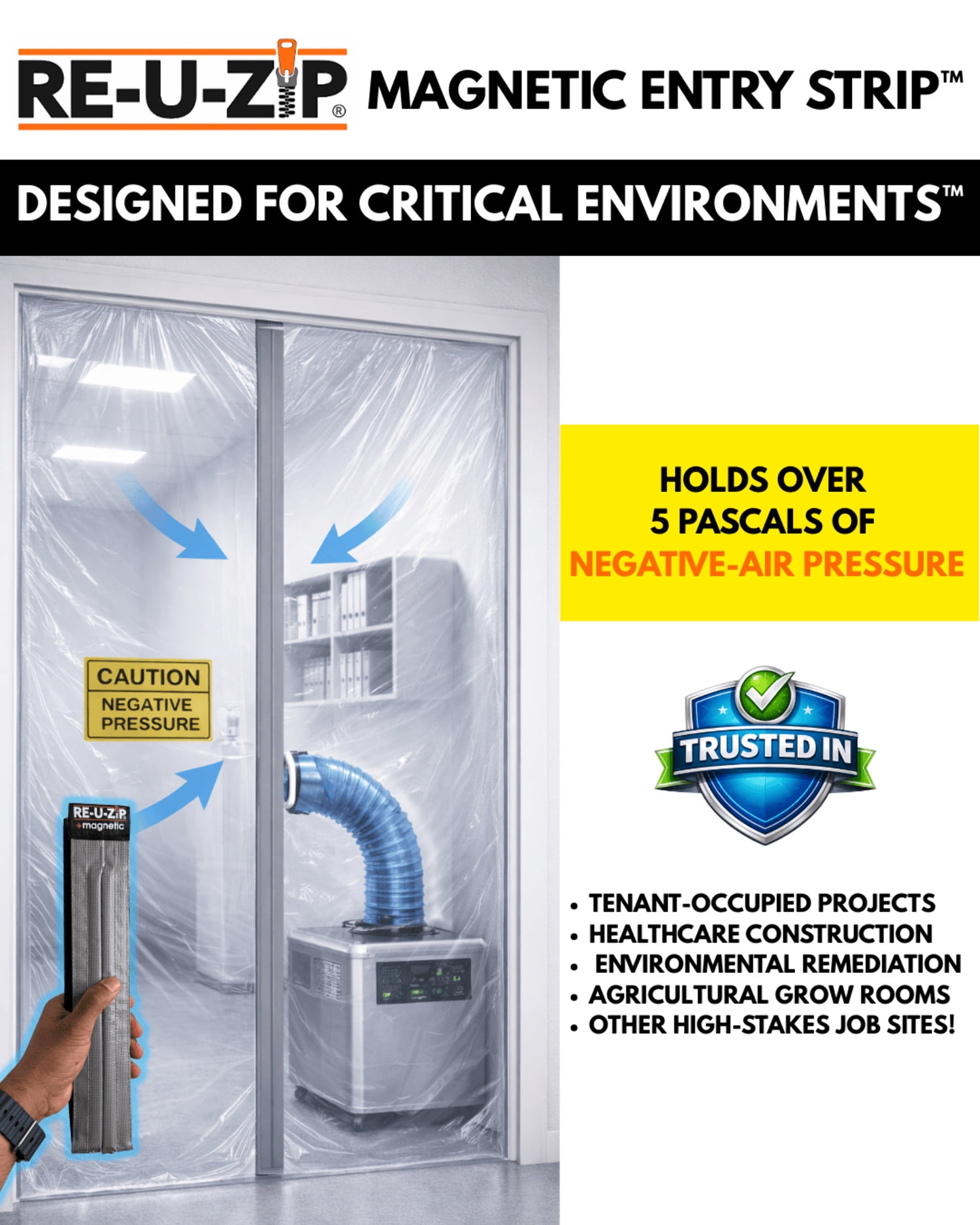 RE-U-ZIP® Self-Closing Magnetic Entry Strip™ | 6-Pack