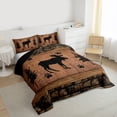 thumbnail image 3 of Feelyou Moose Elk Deer Kid Queen Comforter Set, Pine Tree Botanical Bedding Set, 3pcs, 3 of 8