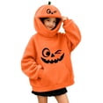 thumbnail image 2 of Halloween sweatshirt kids, long sleeve Halloween hoodie for children, Long Sleeve Pullover Hooded Top with Front Pocket fall sweatshirt kids, 2 of 7