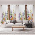 thumbnail image 6 of Pink Orange Flowers Kitchen Curtain for Berdoom Living Room Cafe 72 Inch Length, Spring Floral Farmhouse Botanical Tiers Curtains Light Filtering Drapes Rod Pocket Window Treatment 2 Panels 52"Wx72"L, 6 of 8