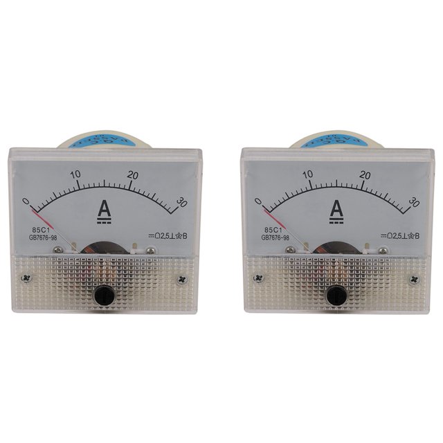 2X 85C1-A Dc Medidor de Amperios Analógicos Medidor de Panel Medidor 30A