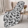 thumbnail image 3 of Sikiie Black White Halloween Cozy Flannel Fleece Throw Blanket: Lightweight & Thick for All Seasons - Perfect for Women, Men, & Kids"50"x40", 3 of 6