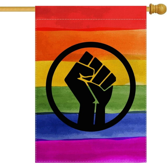 Black Lives Matter Rainbow Pride Tolerance House Double Sided Flag Home Yard Outdoor Burlap Banner Decoration 28 x 40 Inch