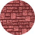 thumbnail image 1 of Ahgly Company Indoor Round Patterned Cranberry Red Area Rugs, 4' Round, 1 of 6