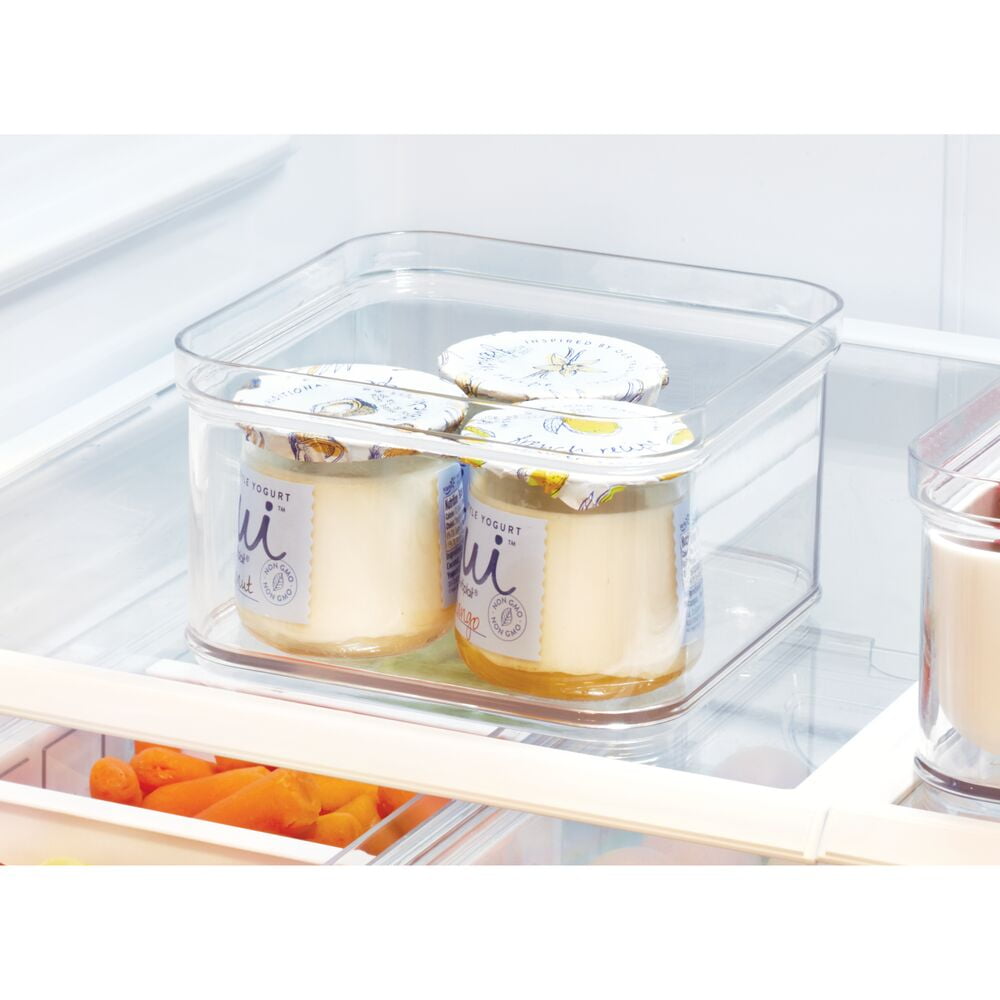 iDesign Crisp BPAFree Plastic Stackable Refrigerator Bin, Square