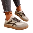 thumbnail image 2 of HTHLVMD Rétro Espadrilles à Rayures, Espadrilles Décontractées pour Femmes, Chaussures de Sport en Suède, Espadrilles Rétro à Semelle en Caoutchouc pour Femmes Espadrilles Mode Décontractées Chaussures de Marche Rétro - Semelle en Caoutchouc Tennis Décontracté - Espadrilles Antidérapantes, Beige 8.5, 2 of 5