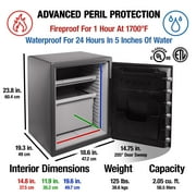 SentrySafe SFW205DPB Fire/Water Security Safe with Combination Lock, 2 Cu-Ft., Steel Gray