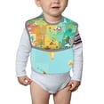 thumbnail image 6 of Bingfone Mess-Proof Baby Bib - Waterproof Bib For Baby Boy Or Girl With Food Catcher Pocket, Unisex-Usa Tourist Map, 6 of 8