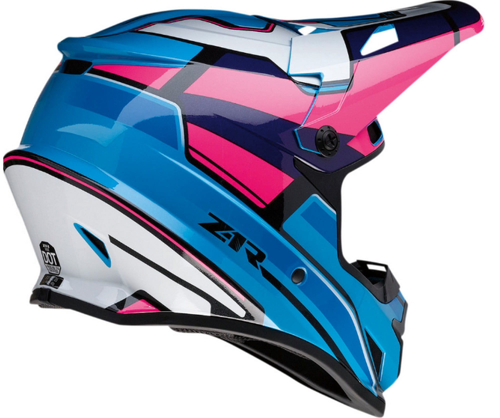 r'mama✡ Z1R Rise MC MX Offroad Helmet Pink/Blue MD - Walmart.com