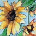 thumbnail image 2 of Gould, Renee 20x20 Gold Ornate Wood Framed with Double Matting Museum Art Print Titled - Sunflowers 6, 2 of 4