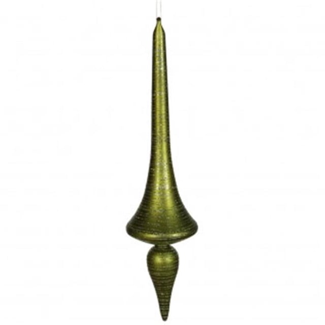 Finial Olive Foncée de 24 Po Mat-Glitter Drop