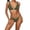 Green, variant on Women's Solid Color Metal Detail Bikini Set Two Piece Swimsuit with Gold Shiny Decor for Women Party Beach Night Out,Orange XL