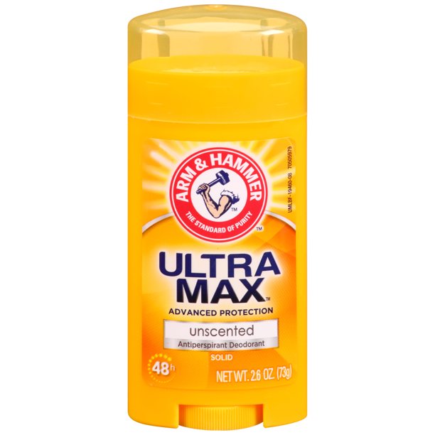 ARM &amp; HAMMER ULTRA MAX Solid AntiPerspirant Deodorant, Unscented, 2.6