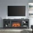 thumbnail image 2 of Evelyn&Zoe Quincy Rectangular TV Stand with 26" Log Fireplace for TV's up to 75", Charcoal Gray, 2 of 11