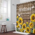 thumbnail image 6 of Welcome to Shower Curtain for Bathroom Decor, Our Home Wood Grain Farmhouse Sunflowers Butterfly Waterproof Fabric Shower Curtain, 72"x78" Set with 12 Hooks, 6 of 9