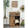 thumbnail image 2 of Zimtown Kitchen Coffee Buffet Cabinet,  Pantry Baker Rack Wood, Sideboard Entryway with 2 Drawers & Barn Door, Country Style Brown, 2 of 11