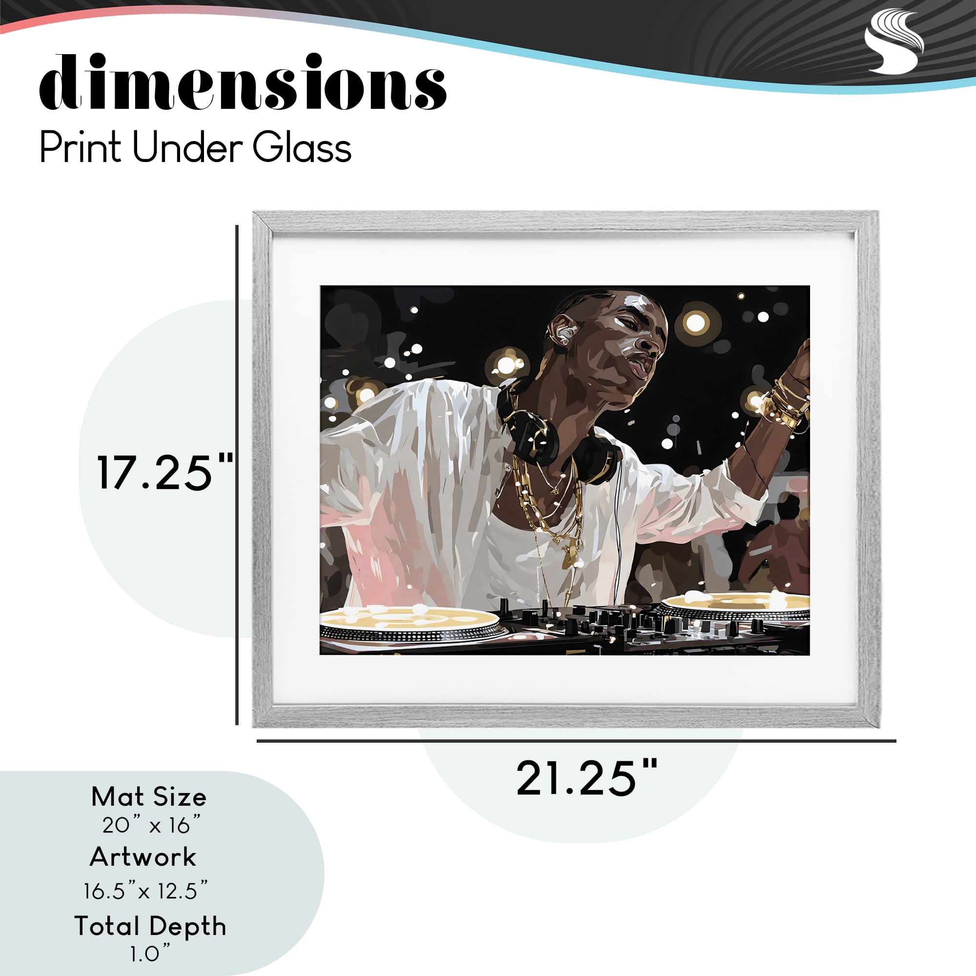 Stupell Industries Music In His Soul Gray Framed Print Under Glass, design by Franklyn Gregory