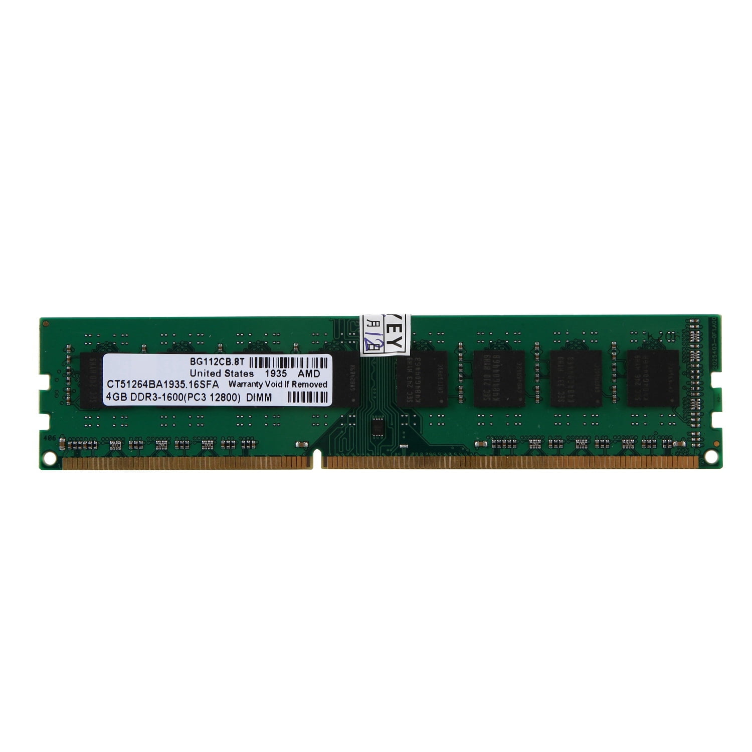 Memory Ram PC3-12800 1600MHz 1.5V 240Pins Memory DIMM for AMD Motherboard(4GB) -