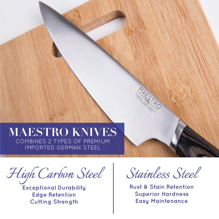 Complete Knives Set Riveted Lucite Handle with Magnetic Wood