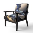 thumbnail image 3 of Designart "Blue-Marbled Geode Abstraction I" Blue Marble Upholstered Accent Chair - Modern Arm Chair For Bedroom, 3 of 7