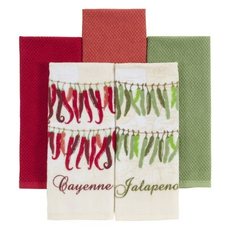Mainstays Ms Chilipep 5pk Kitchen Towel Set