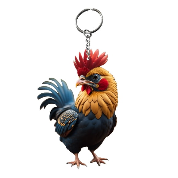 Amzcrzy Key Chain Rooster Pendant Key Backpack Handicraft Pendant Chicken Keychain Holiday Decorations Hanging Decor Garden Decorations Christmas Decorations Halloween Decorations