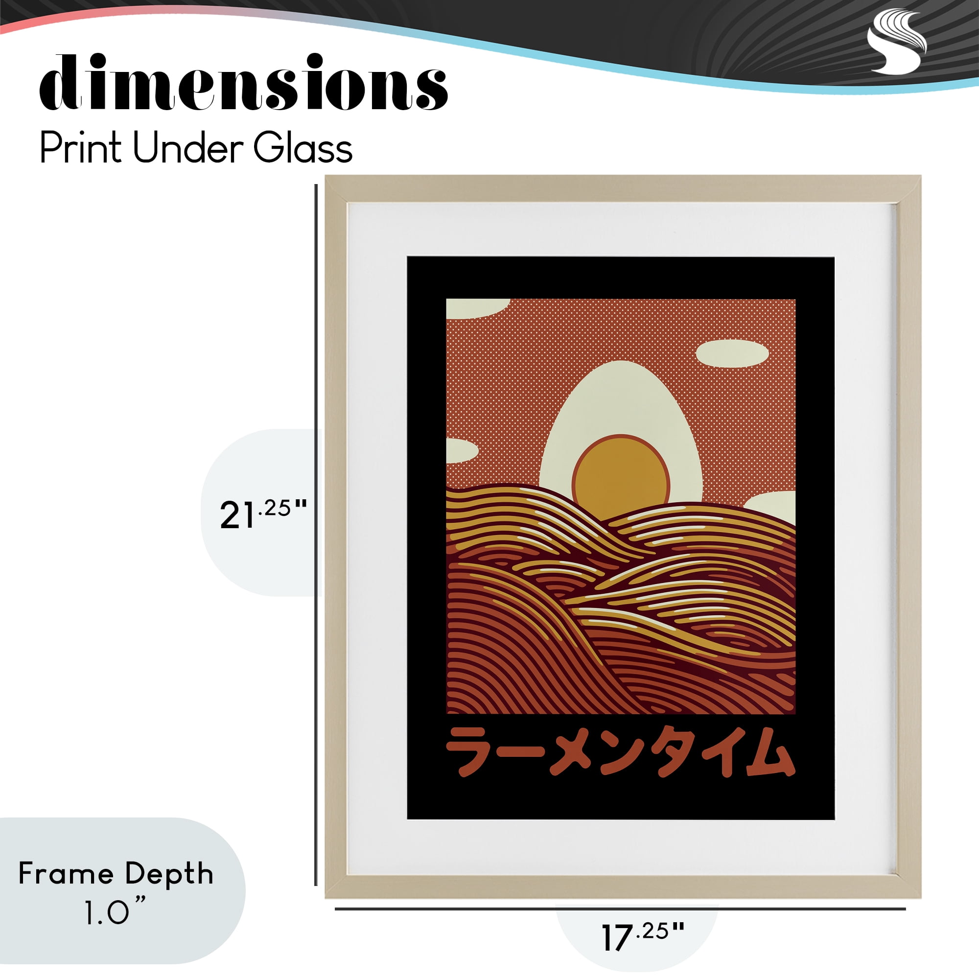 Stupell Industries Minimalist Egg & Ramen Sunset Birch Framed Print Under Glass, design by Tobe Fonseca