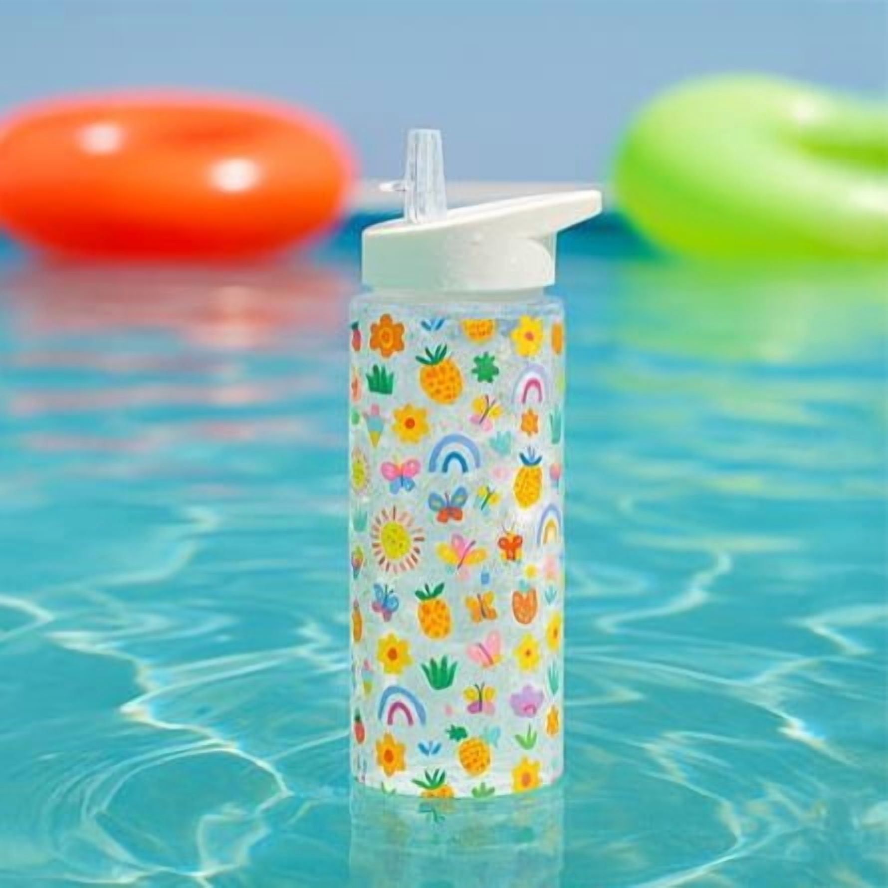 25 oz Personalized Flip Straw Water Bottle with White Lid