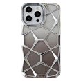 thumbnail image 2 of For iPhone 16 Pro Max Case Electroplating Rhombus Design TPU Gradient Phone Cover - Black, 2 of 4