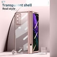 thumbnail image 2 of Allytech for Samsung Galaxy Z Fold 2 5G Case with S Pen Holder, Hard PC + Soft TPU Clear Crystal Transparent Shockproof Plating Cover Case with Tempered Film & Pen for Galaxy Z Fold 2 7.6", Rosegold, 2 of 6