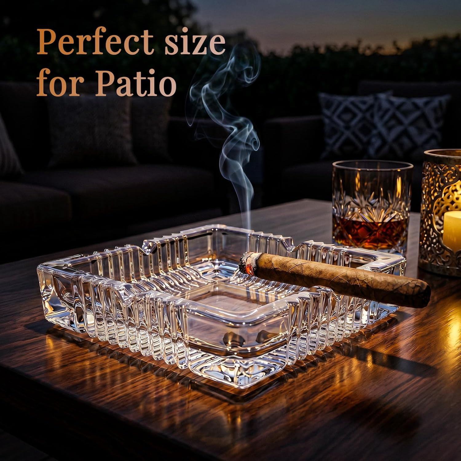 crystal cigarette ashtray Glass Square The Callisto from Visol is a practical outdoor ashtray or a simple crystal decoration for your home Baccarat Vintage French Diamond Cut