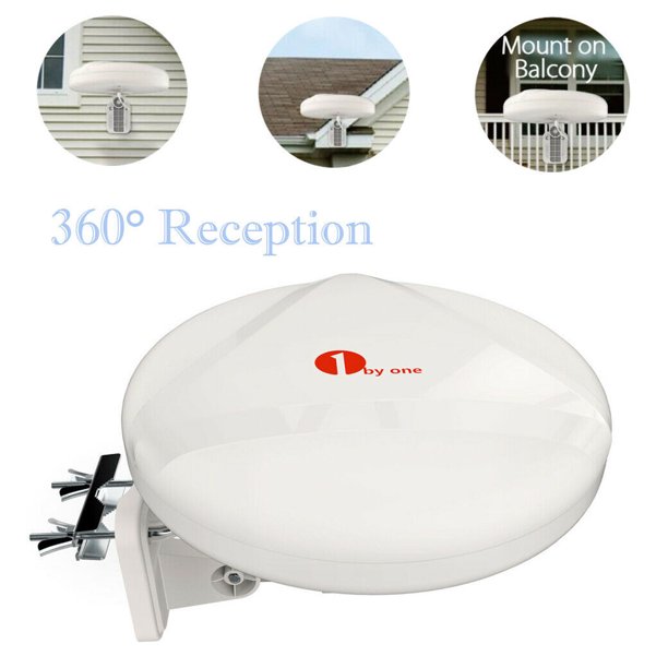 1byone Best Outdoor TV Antenna, Amplified Antenna with Omnidirectional