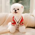 thumbnail image 1 of Winter Dog Clothes Chihuahua Soft Puppy Kitten High Striped Cardigan Warm Knitted Sweater Coat Fashion Clothing for Pet Dogs Cat ShopWise Round, 1 of 16