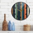thumbnail image 3 of Yayeee Wall Clock Battery Operated 11.9" Silent Quartz Non-Ticking for Living Room Decor, Navy Blue Stripes, 3 of 8
