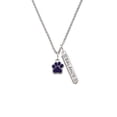 thumbnail image 2 of Delight Jewelry Silvertone Small Purple Paw Silvertone Balance Bar Charm Necklace, 23", 2 of 4