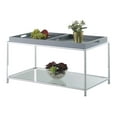 thumbnail image 2 of Convenience Concepts Tempered Glass Palm Beach Coffee Table, Gray, 2 of 10