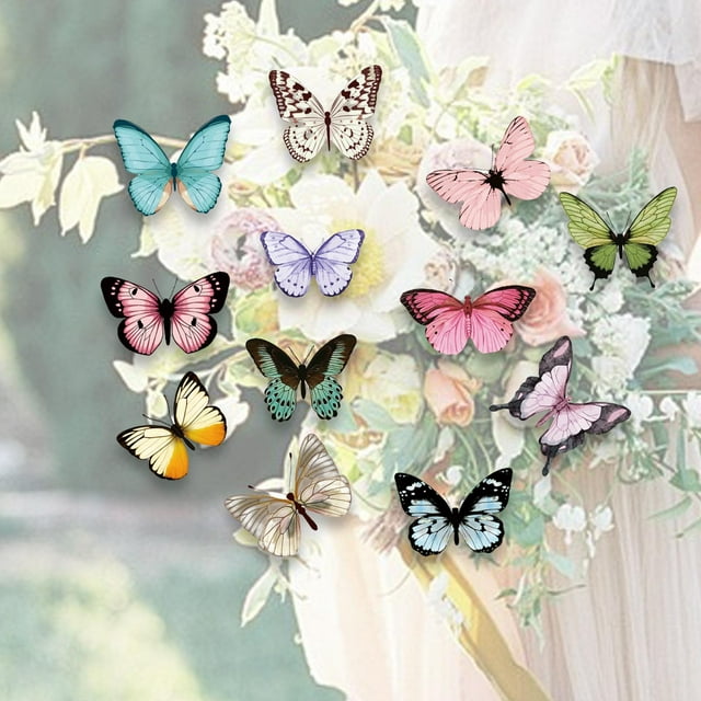 Pegatinas de pared de mariposas 3D, calcomanías de pared de mariposas, decoración de mariposas de pared DIY para ventana, fiesta, boda, arte de Estilo A