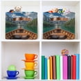thumbnail image 6 of Yayeee 2 Pack Canvas Storage Basket with Handles for Shelves Fabric Bins Closet Organizer, Lake, 6 of 8