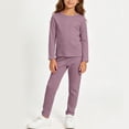 thumbnail image 2 of HBGVBA 2 Piece Set for Little Girl Base Layer Fall Winter Long Sleeve Top Long Pant Matching Outfits, 2 of 5