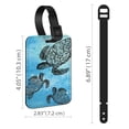 thumbnail image 3 of WIRESTER Rectangle PU Leather Luggage Tags for Travel Suitcase Baggage 4.05 x 2.83 inches - Ocean Sea Turtles, 3 of 7