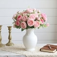 thumbnail image 5 of Artificial Peony Bouquet, Silk Flowers for Wedding Centerpiece, Faux Peony Arrangement for Home Table Vase Decor, Fake Flowers for Bridal Bouquet Party Decoration, 5 of 7