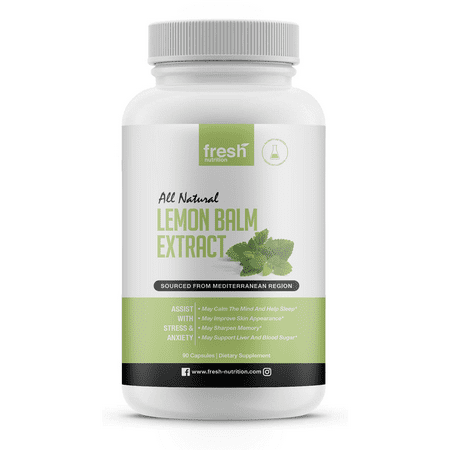 Fresh Nutrition Lemon Balm Extract Supplement - Strongest DNA Verified - 90 Caps
