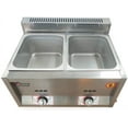thumbnail image 3 of FETCOI 2-Pan Commercial Steam Table Food Warmer Countertop Gas Fryer Kitchen Equipment Steamer 6L Pot, 3 of 9
