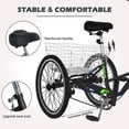 thumbnail image 6 of MOONCOOL Adult Folding Tricycle 7-Speed, 24 Inch 3 Wheels Cruiser Bike with Basket, Foldable Tricycle for Adults, Women, Men, Seniors Exercise Shopping, 6 of 9