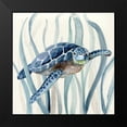 thumbnail image 2 of Nan 12x12 Black Modern Framed Museum Art Print Titled - Turtle in Seagrass I, 2 of 5
