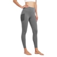 thumbnail image 4 of hlysgo Womens Leggings Yoga Pants High Elastic Waist Stretchy Pant Workout Gym Active Trousers with Pockets Gray,L, 4 of 4
